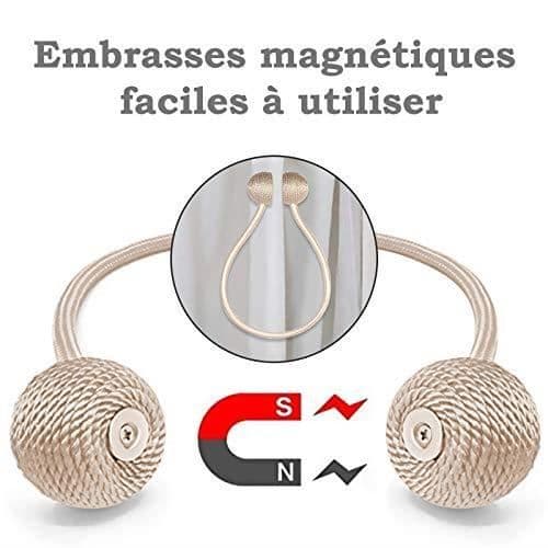 Set med 4 gardinfästen, dekoration med magnetspänne, fäste med magnetspänne, flätningsdekorationsspänne för hemkontorsdekoration