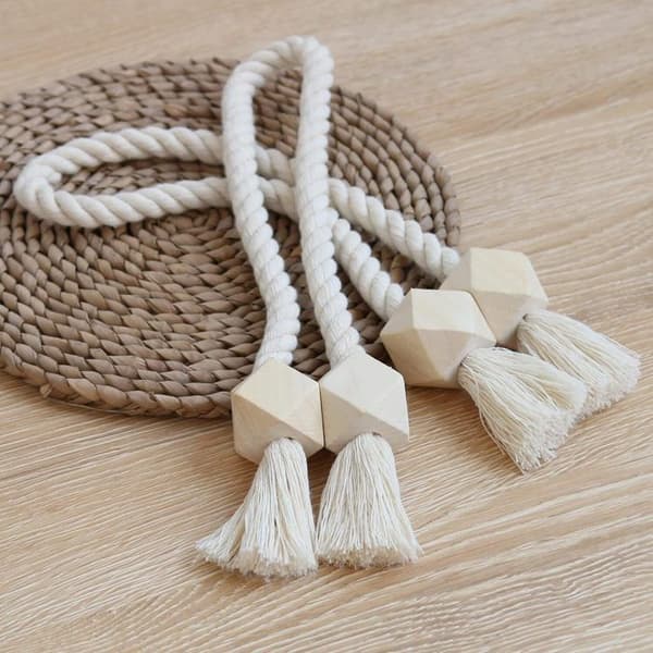 4-packs gardinband, magnetiska spännband, för hemkontorsinredning, beige