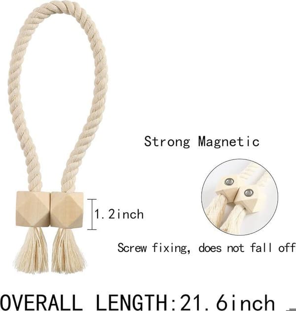 4-packs gardinband, magnetiska spännband, för hemkontorsinredning, beige