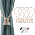 Miniatyrbild 1 av 6: 4-packs gardinband, magnetiska spännband, för hemkontorsinredning, beige