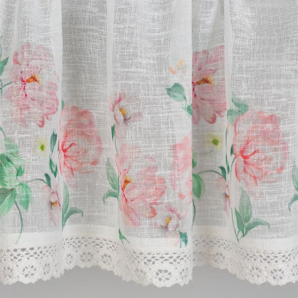 Færdigsyet gardin ASTEJA 150x30 Eurofirany hvid/pink