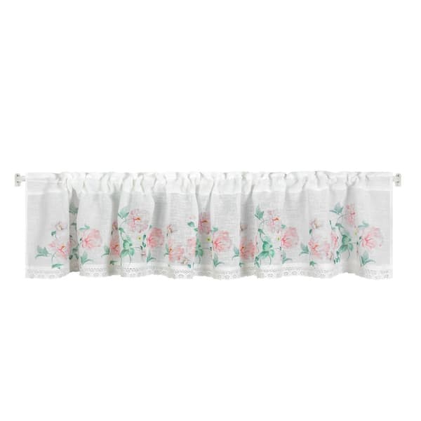 Færdigsyet gardin ASTEJA 150x30 Eurofirany hvid/pink