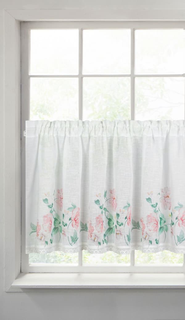 Færdiglavet gardin ASTEJA 150x60 Eurofirany hvid pink