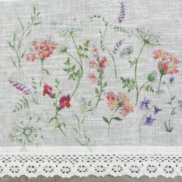 Færdigsyet gardin SYLWIA 130x50 Eurofirany hvid/pink