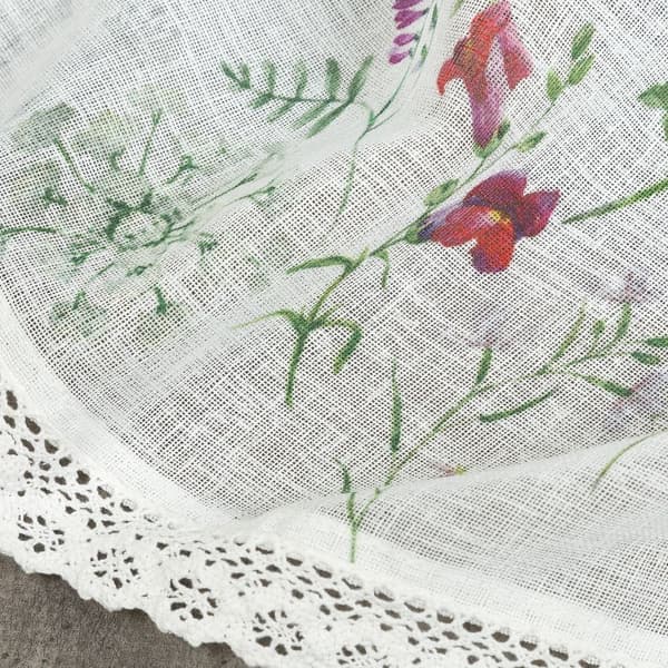 Færdigsyet gardin SYLWIA 130x50 Eurofirany hvid/pink