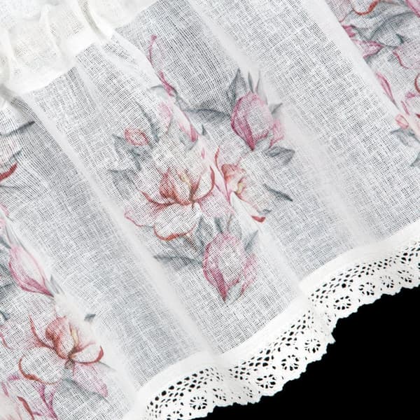 Färdig gardin SUZY 150x30 Eurofirany vit/rosa