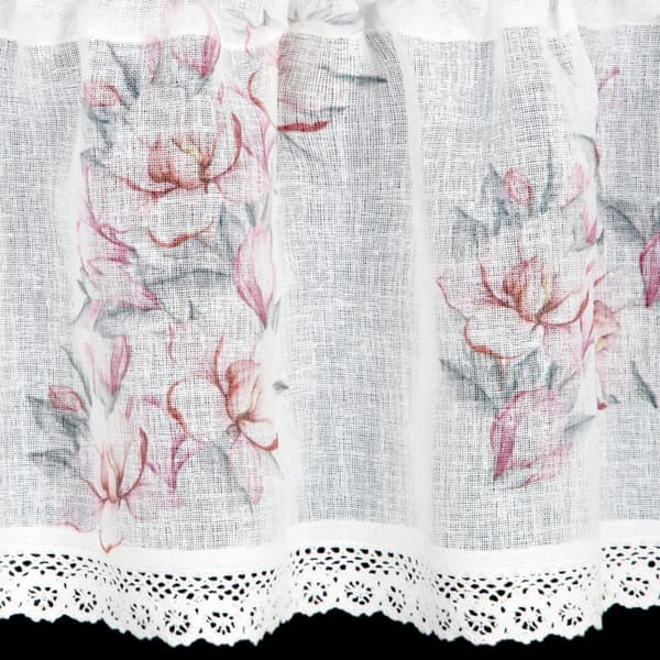 Färdig gardin SUZY 150x30 Eurofirany vit/rosa