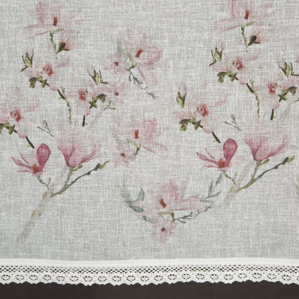 Færdigsyet gardin AMELIA 150x60 Eurofirany hvid/pink