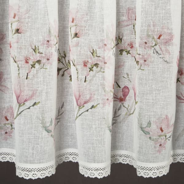 Færdigsyet gardin AMELIA 150x60 Eurofirany hvid/pink