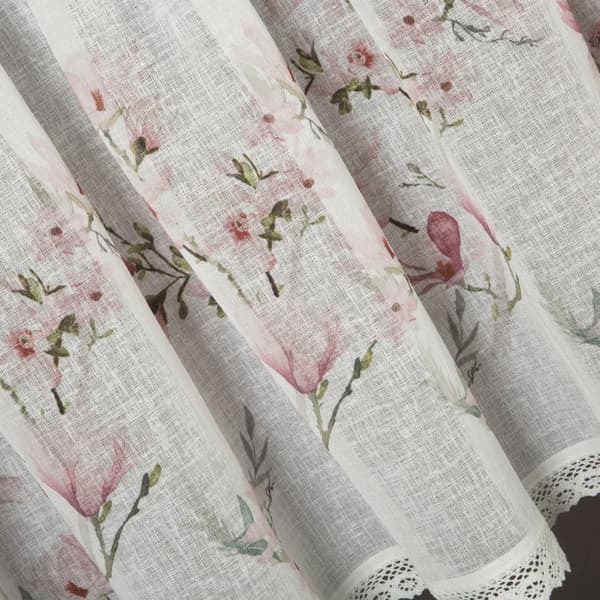 Færdigsyet gardin AMELIA 150x60 Eurofirany hvid/pink