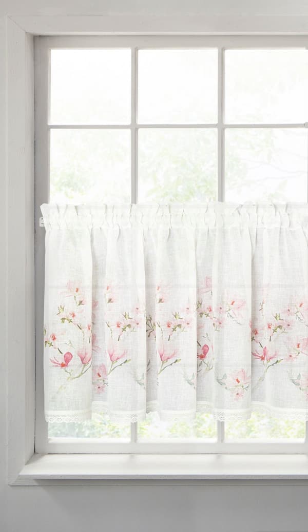 Færdigsyet gardin AMELIA 150x60 Eurofirany hvid/pink