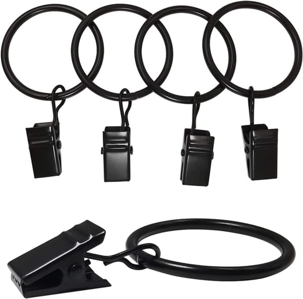 20-Styks Gardinringe Clips Gardinstang Ringe Draperi Clips