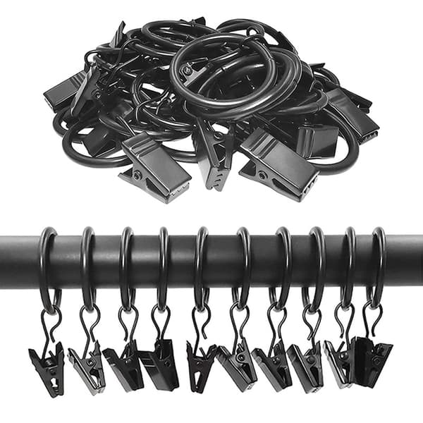 INF 20-Styks Gardinringe Clips Gardinstang Ringe Draperi Clips