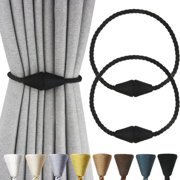 OBOSOE 2-Pack Magneettiset Verhonsuojukset – Verhosolmut verhosarjoihin ja koristeluun