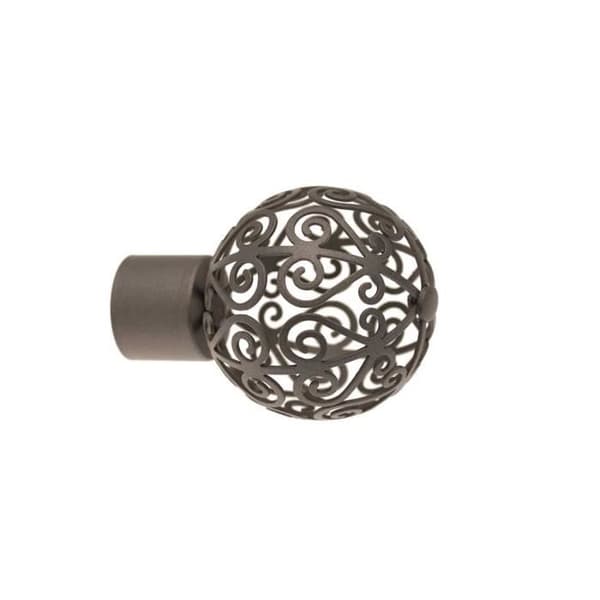 Gardinstångsnäsa - GRAFIT - Ø 28 mm - Metall - Modernt design - Säljs enskilt