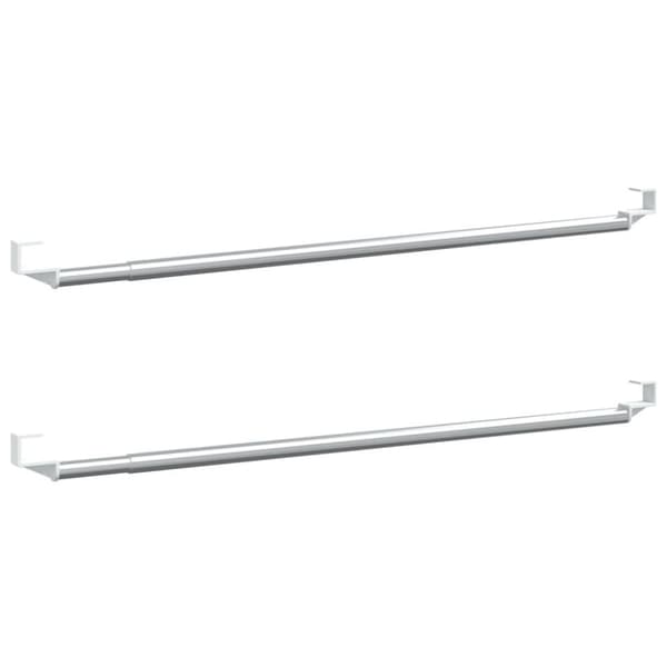vidaXL Gardinstenger 2 stk hvit og sølv 40-60 cm aluminium