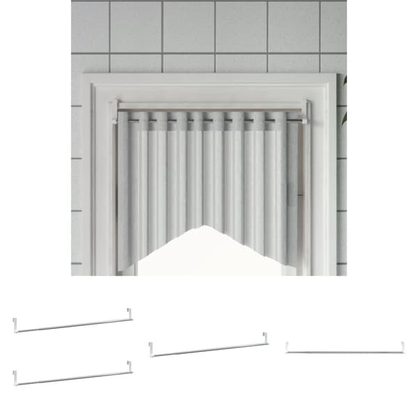 The Living Store gardinstænger 2 stk. 60-105 cm aluminium hvid og sølvfarvet -  Gardinstænger