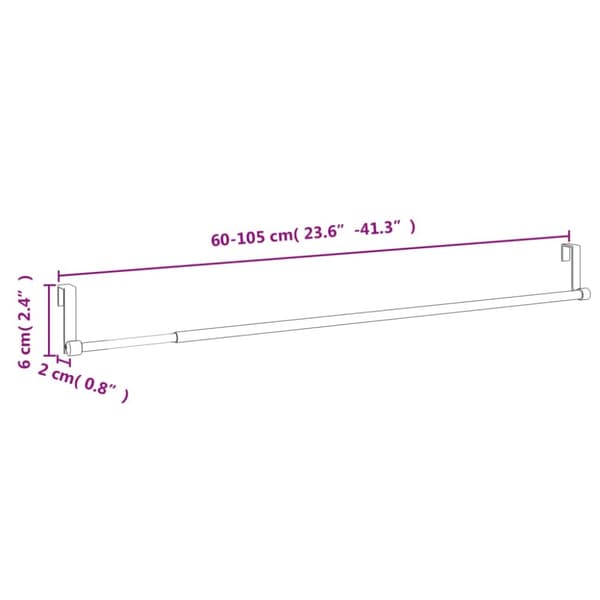 Verhotangot 2 kpl valkoinen ja hopea 60-105 cm alumiini - Verhotanko - Verhotangot - Home & Living