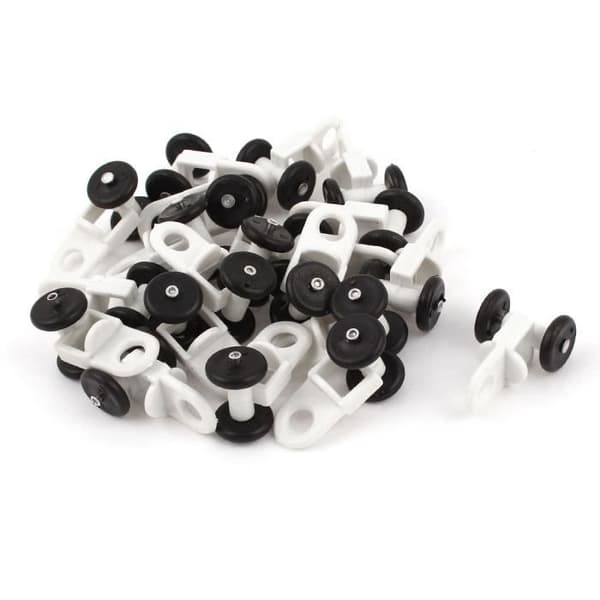 SOURCING KARTA Vit plastgardinbandrullar 0,5" diameter svarta rullgardiner 20st