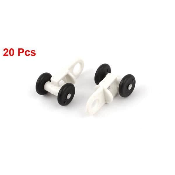 SOURCING KARTA Vit plastgardinbandrullar 0,5" diameter svarta rullgardiner 20st