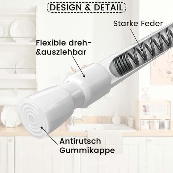 Duschgardinstång Infällbar gardinstång, ingen borrning Justerbar gardinstång 70CM-120CM 2st