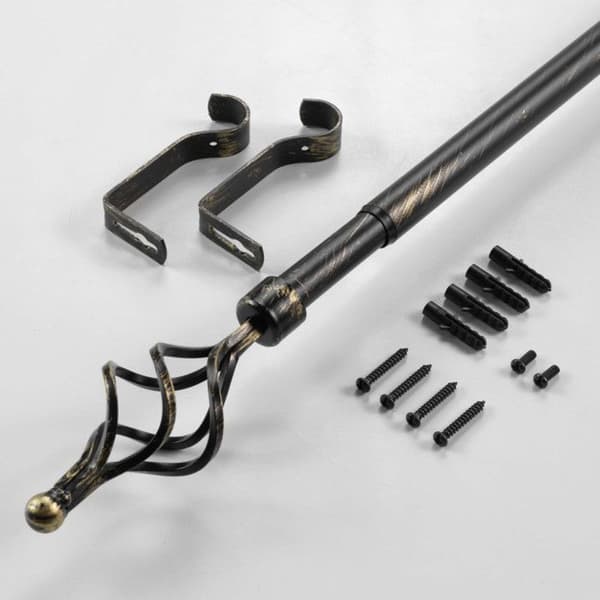 Förlängbar stav i komplett kit (120 till 210 cm) "Twisty" - Svart