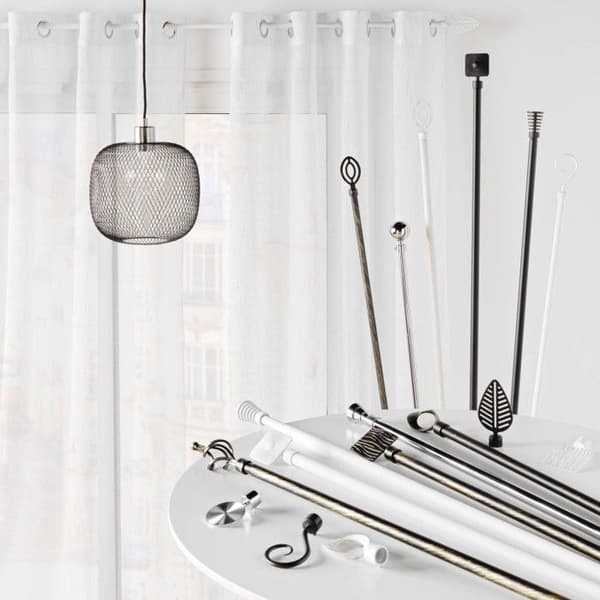 Förlängbar stav i komplett kit (120 till 210 cm) "Twisty" - Svart