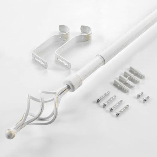 Utdragbar stång i komplett kit (120 till 210 cm) "Twisty" - Vit