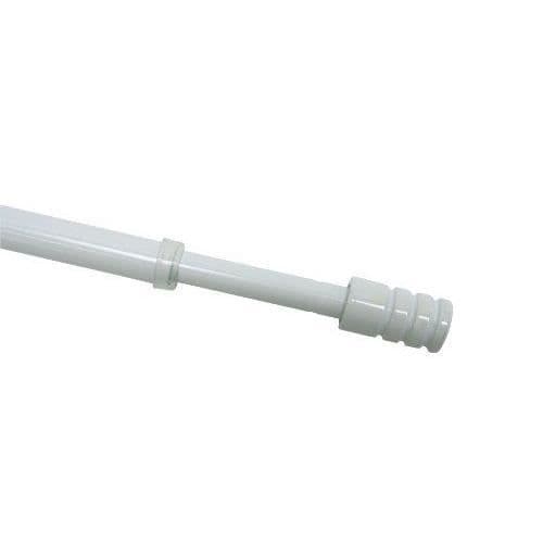 Gardinia 30762 Zylinder metallglasstav utdragbar från 80 till 110 cm med 2 stöd Vita 10 mm