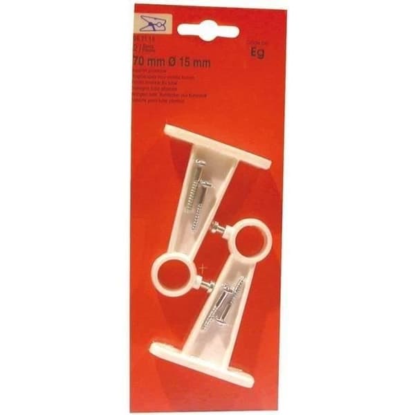 Stöd - paket med 2 - vit - plast - 40 mm