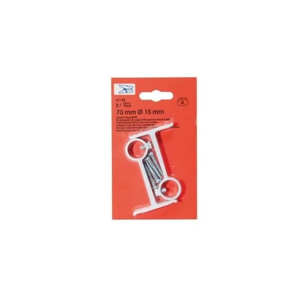 Support - set om 2 - plastifierad aluminium lång - 70 mm