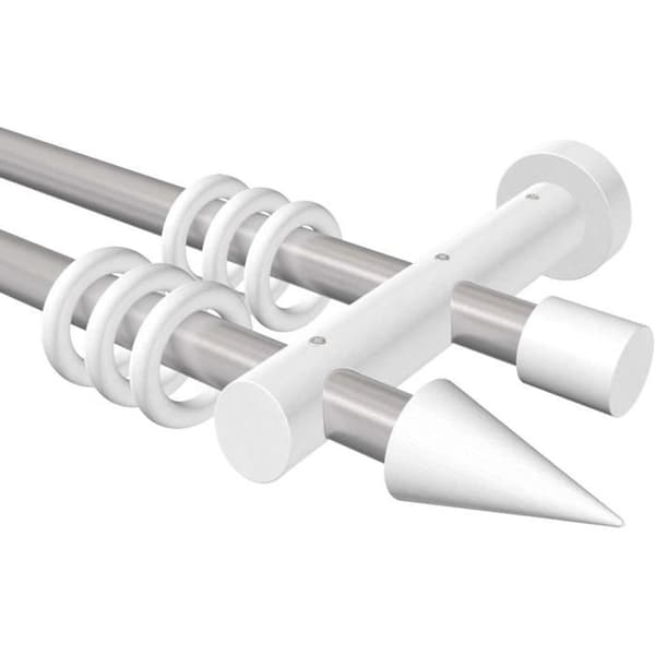 Metallisk gardinstång Flairdeco - 20 mm diameter - Grå silver - 320 cm