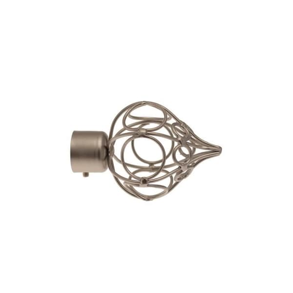 Gardinsstångsände - Satt krom - Ø 20 mm - Metall ornament - Säljs styckvis