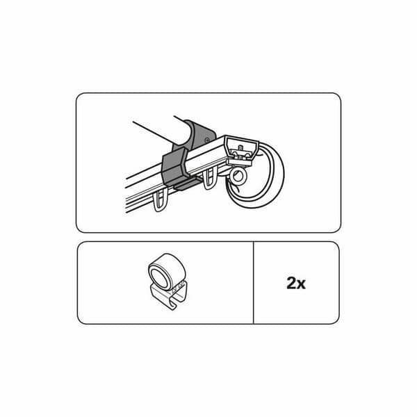 Gardinia Rod Bracket - 874 - Justerbar U-Rail Bracket Vit, ABS