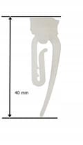 Miniatyrbillede 2 af 2: Fasttrade glideskinner med fransk stift til aluminiumsskinner hvide 10 stk.