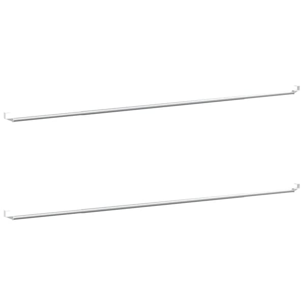 Gardinskenor 2 st vit och silver 90-130 cm aluminium