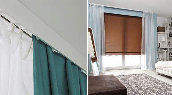 Gardinstang i PVC med enkelt skinne, 120 cm