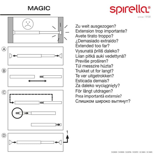 Spirella Magic utdragbar duschdraperistång blank aluminium-krom diameter: 21 mm-längd 75 till 125 10.1462