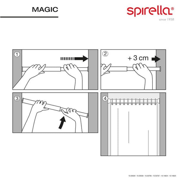 Spirella Magic utdragbar duschdraperistång blank aluminium-krom diameter: 21 mm-längd 75 till 125 10.1462