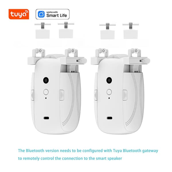 INF Smart Elektrisk Gardinmotor - Bluetooth Dobbel Åpning for T/U-skinne, Hvit - Automatiser Dine Gardiner