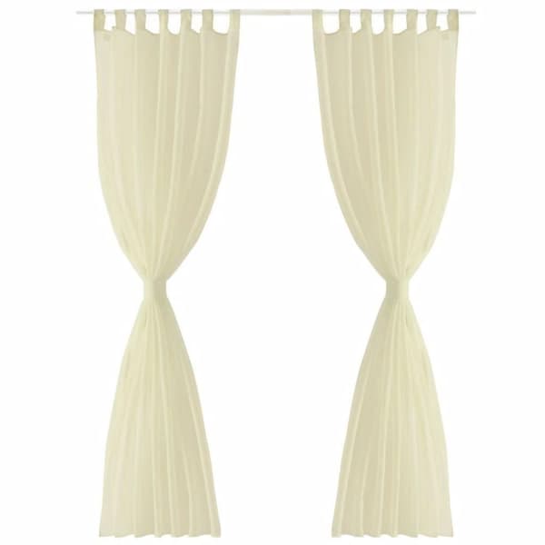 vidaXL Krem Gardiner 140 x 245 cm 2 stk