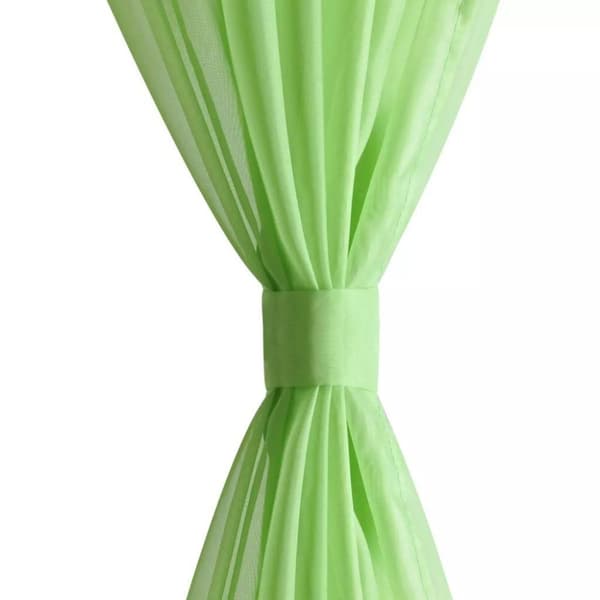 vidaXL Genomskinlig gardin 140 x 175 cm 2-pack Apple Green