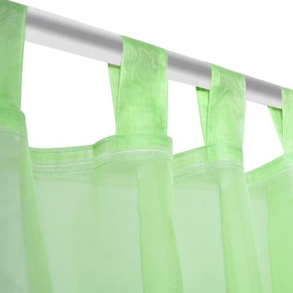vidaXL Genomskinlig gardin 140 x 175 cm 2-pack Apple Green