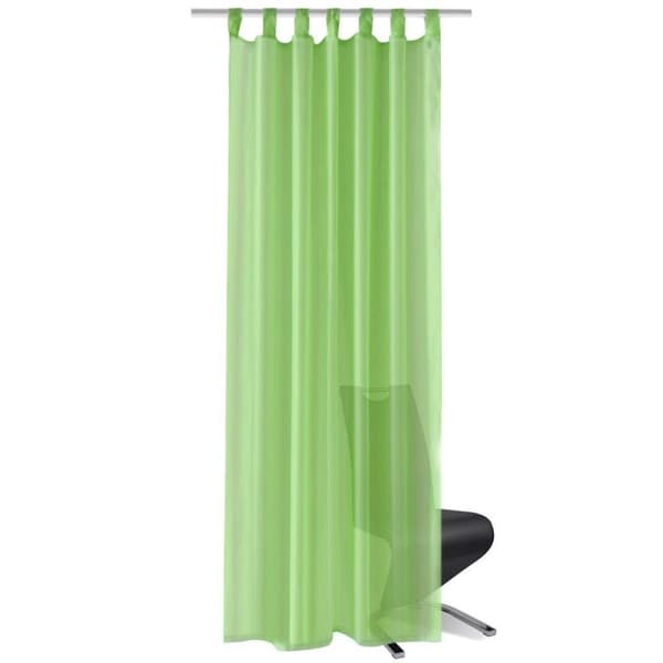 vidaXL Genomskinlig gardin 140 x 175 cm 2-pack Apple Green
