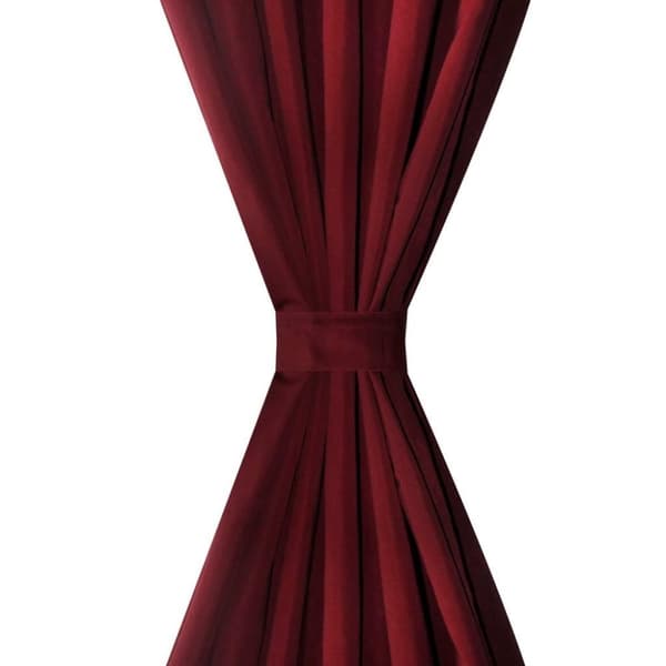 vidaXL 2-pack gardiner med öglor i vinröd microsatin 140 x 225 cm