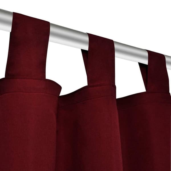 vidaXL 2-pack gardiner med öglor i vinröd microsatin 140 x 225 cm