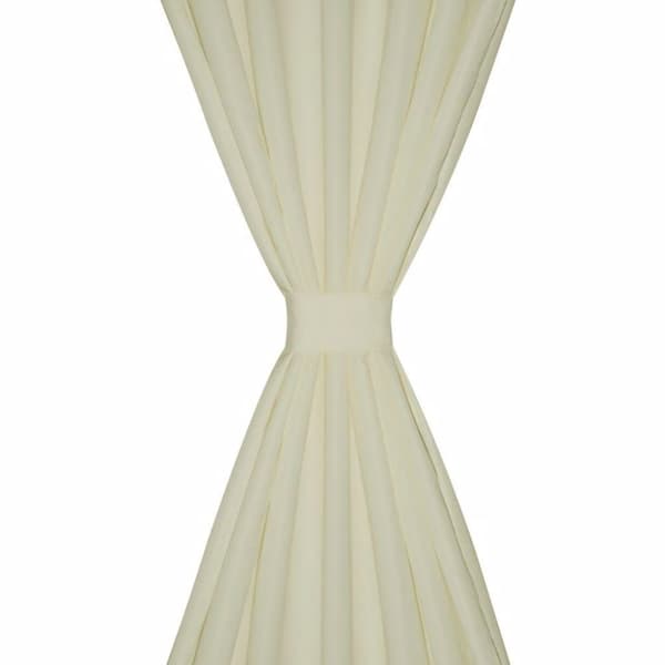 vidaXL 2stk Krem Micro-Sateng Gardiner med Sløyfer 140 x 245 cm