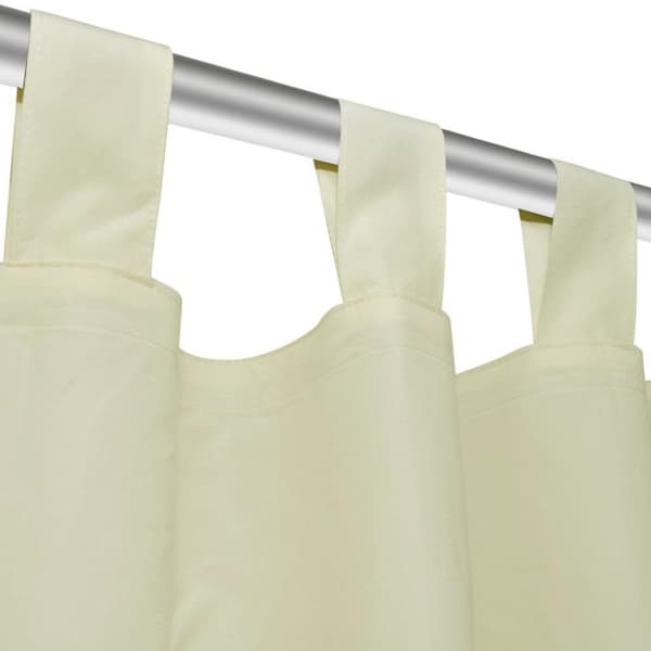 vidaXL 2stk Krem Micro-Sateng Gardiner med Sløyfer 140 x 245 cm