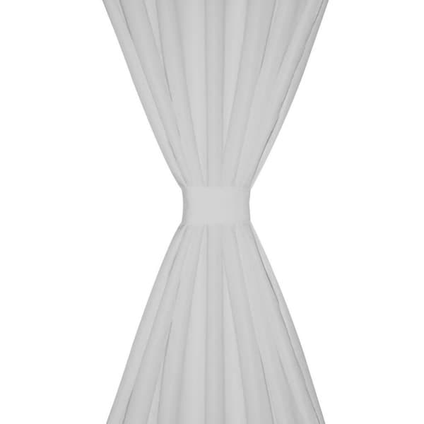 vidaXL 2-pack gardiner med öglor i vit microsatin 140 x 245 cm