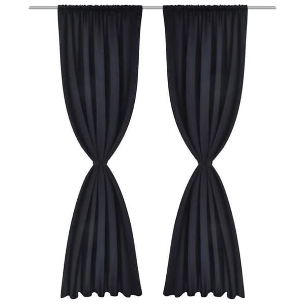 vidaXL 2-pack svarta gardiner med hyskupphängning 135 x 245 cm